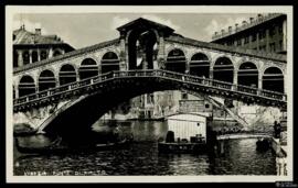 Tarjeta postal del Ponte di Rialto de Venecia, fotografía de G. Brocca.