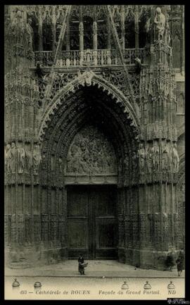 Tarjeta postal de vista exterior del Gran Portal de la Catedral de Notre-Dame de Ruan editada por...