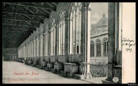 Tarjeta postal de vista interior del Camposanto Monumental de Pisa editada por E. Cappelletti en ...