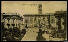 Tarjeta postal de vista general de la colina del Campidoglio de Roma