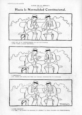 1930-06-08. Chiste sobre la normalidad constitucional, con alusión al Ateneo. Blanco y negro (Mad...