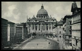 Tarjeta postal de vista exterior de la Basílica de San Pedro de la Ciudad del Vaticano en Roma de...