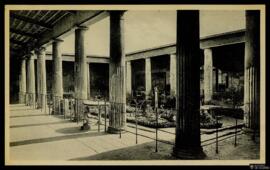 Tarjeta postal del peristilo de la Casa de los Vettii de Pompeya editada por Vincenzo Trampetti e...