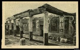 Tarjeta postal de una casa recién descubierta, Casa dei Nuovi Scavi [sic.], en Pompeya editada po...
