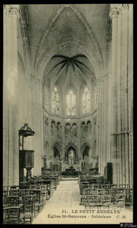 Tarjeta postal de vista interior de la  Iglesia de de Saint-Sauveur de Petit Andely en Les Andely...