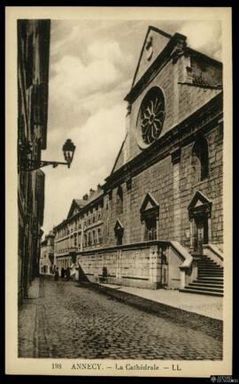 Tarjeta postal de vista exterior de la Catedral de Annecy editada por la  Compagnie Alsacienne de...