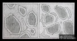 
Filones brechiformes. Clausthal. A: Roca de la caja, B: Galena, C: Cuarzo
