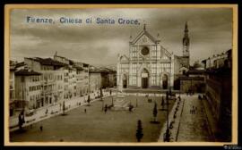Tarjeta postal de vista exterior de la fachada principal de la Basílica de la Santa Cruz o Chiesa...