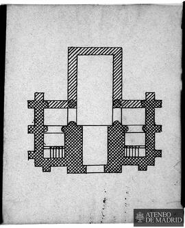 Planta de San Miguel de Lillo (Oviedo).  (Antiguamente San Miguel de Linio) . (Dibujo de Vicente ...