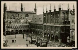 Tarjeta postal de la Marktplatz y el Ayuntamiento de Lübeck editada por la Lübecker Verkehrs-Büch...