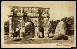 Tarjeta postal del Arco de Constantino de Roma editada por S. A. F. en la misma ciudad