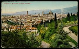 Tarjeta postal circulada a color de vista panorámica del Viale dei Colli de Florencia editada por...