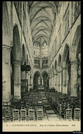 Tarjeta postal de vista interior de la Église de Notre-Dame de Caudebec-en-Caux editada por los N...