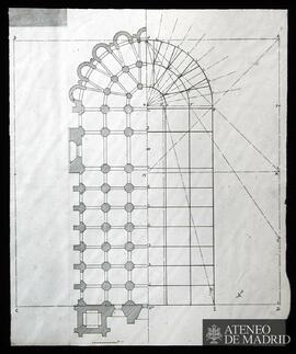 Catedral de Toledo. Trazado geométrico de la planta. (Dibujo de Vicente Lampérez y Romea)