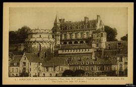 Tarjeta postal de vista panorámica del Castillo de Amboise editada por A. Papeghin