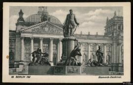 Tarjeta postal del Monumento a Bismarck o Bismarck-Denkmal en Berlín