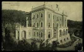 Tarjeta postal circulada de vista general de la Villa Regina Margherita o Villa Regina Madre de B...
