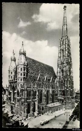 Tarjeta postal de vista exterior de la Catedral de San Esteban o Stephansdom de Viena editada por...