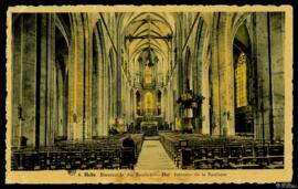 Tarjeta postal de vista interior de la Basílica de San Martín en Hal editada por Albert Dohment e...