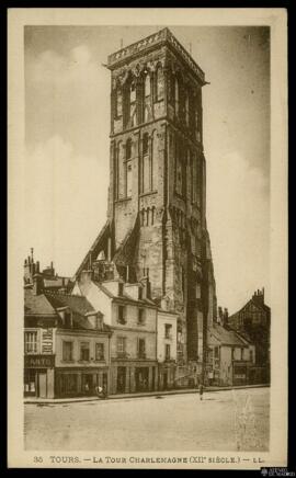 Tarjeta postal de vista exterior de la Torre de Carlomagno de Tours editada por  Lévy Fils et Cie...