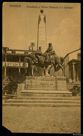 Tarjeta postal del Monumento ecuestre a Víctor Manuel II y Giuseppe Garibaldi en Fiesole editada ...