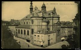 Tarjeta postal de vista exterior de la Église Notre-Dame aux Riches Claires en Bruselas