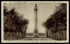 Tarjeta postal circulada de la Columna de la Gran Armada o Colonne de la Grande Armée en Boulogne...