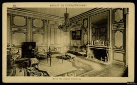 Tarjeta postal de vista interior del Salón de las Damas de Honor en el Palacio de Fontainebleau e...