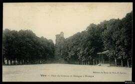 Tarjeta postal de la Place du Château y el Quiosco de Música de Vire editada por E. Gallien en la...