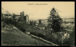 Tarjeta postal de vista panorámica del Castillo Saint-Étienne en Aurillac