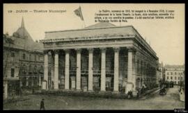 Tarjeta postal de vista exterior del Grand Théâtre de Dijon editada por Louys Bauer en la misma c...