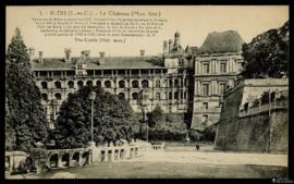 Tarjeta postal de vista exterior del Castillo de Blois editada por A. Papeghin