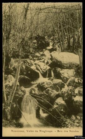 Tarjeta postal de vista del paisaje del Bain des Naïades en el Valle del río Ninglinspo en los al...