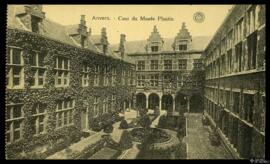 Tarjeta postal del patio interior del Museo Plantin-Moretus en Amberes editada por G. Hermans en ...