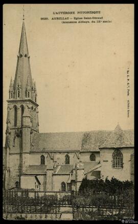 Tarjeta postal circulada de vista exterior de la Abadía de Saint-Géraud en Aurillac editada por C...