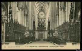 Tarjeta postal de la Sillería del Coro de la Catedral de Amiens editada y fotografiada por L. Car...