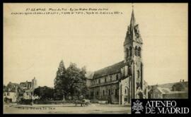 Tarjeta postal de vista exterior de la Église Notre-Dame-du-Pré en Le Mans editada por A. Dolbeau...