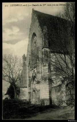 Tarjeta postal de vista exterior de la Capilla del Castillo de Luynes editada por André Boucher e...