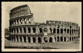 Tarjeta postal de vista exterior del Coliseo de Roma editada por Cesare Capello en Milán