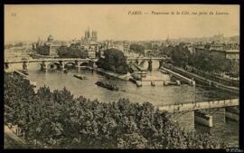 Tarjeta postal de vista panorámica de París desde el Museo del Louvre editada por los Neurdein Fr...