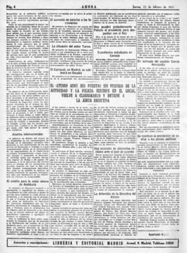 1931-02-12. Los sucesos del Ateneo y la detención de su Junta Directiva. Ahora (Madrid)