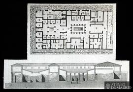 Planta y sección de la Casa de Pansa