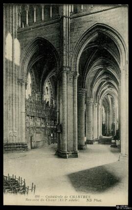 Tarjeta postal de la nave lateral del Coro de la Catedral de Chartres editada por los Neurdein Fr...