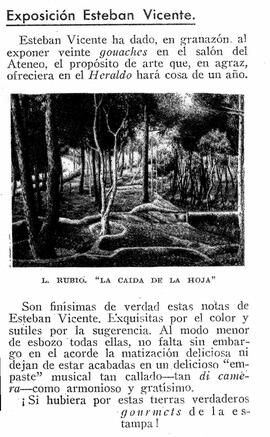 1931-11-01. Exposición de Esteban Vicente. Blanco y negro (Madrid)