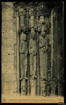 Tarjeta postal de detalle de los altorrelieves del Portal Real de la Catedral de Chartres editada...