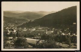 Tarjeta postal de vista panorámica de Lichtenthal en Baden-Baden editada por el Kramers Kunstanstalt