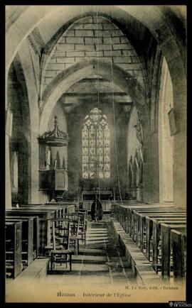 Tarjeta postal de vista interior de la Église Saint-Jean-Baptiste d'Hillion editada por M. Le Roy...