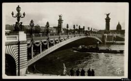 Tarjeta postal de Puente de Alejandro II o Pont Alexandre III en París editada por A. Leconte en ...