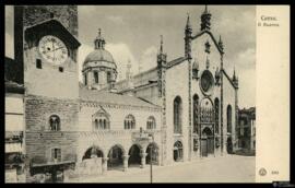 Tarjeta postal de vista exterior de la Catedral de Como editada por Brunner & C., Como-Zürich