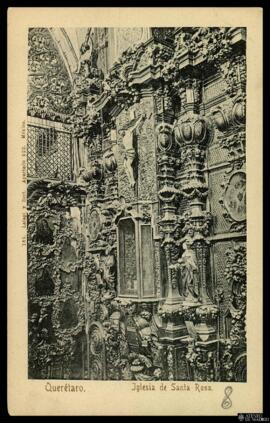 Tarjeta postal de un retablo de la nave principal del Templo de Santa Rosa de Viterbo en Santiago...